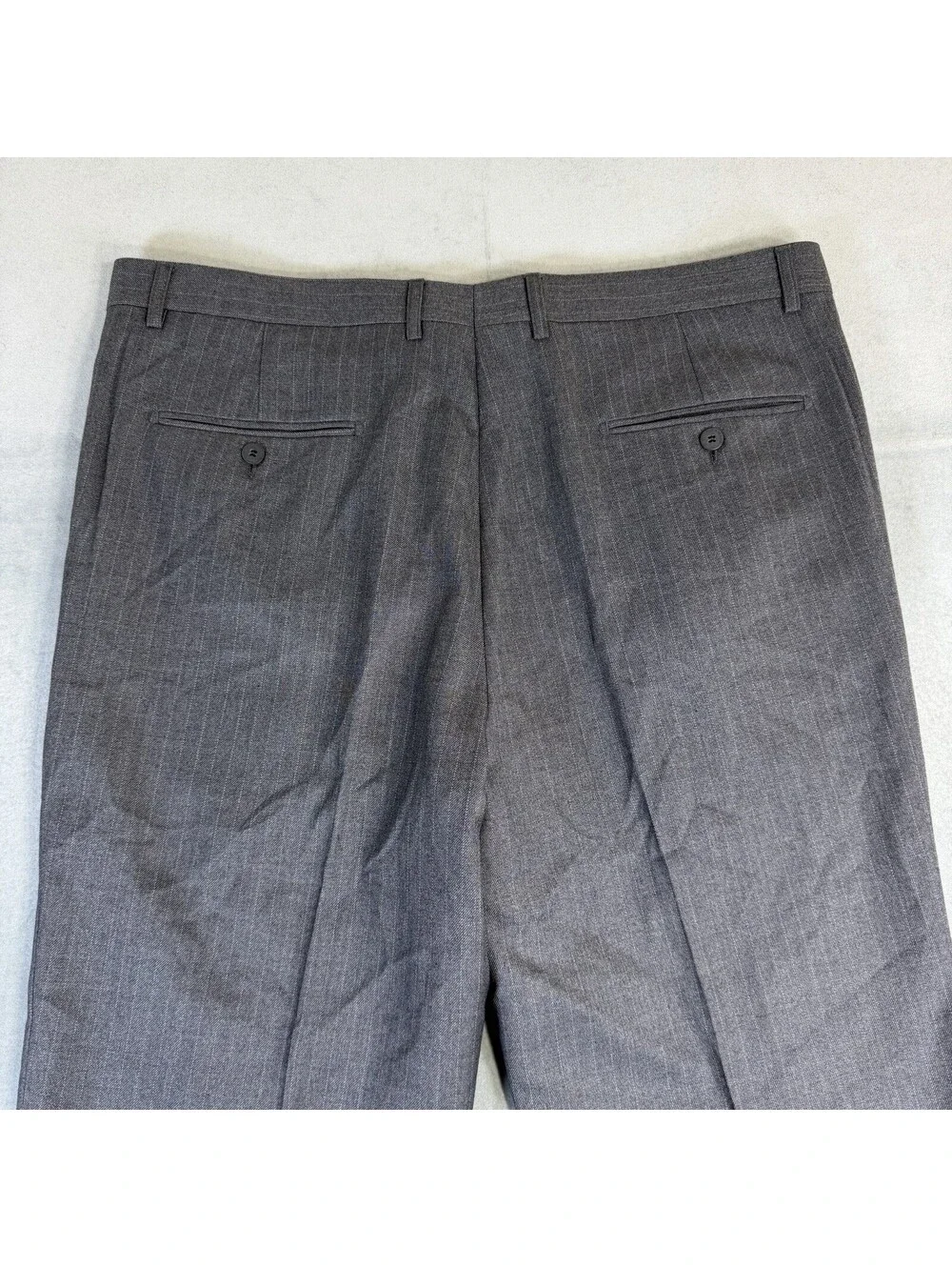 Giorgio Armani Le Collezioni Pants Mens 40x34 Gray Pinstripe Flat Front Wool